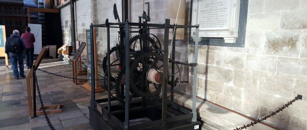 Old clock in Salisbury Cathedral