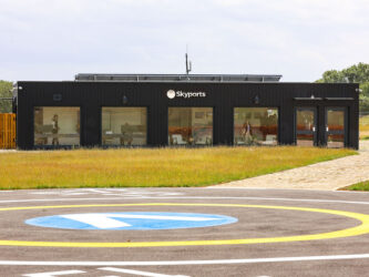 Photo of Skyports landing pad and terminal building