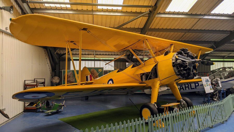 Rugged yellow biplane