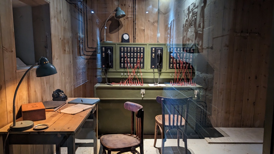 An old-fashioned telephone switchboard