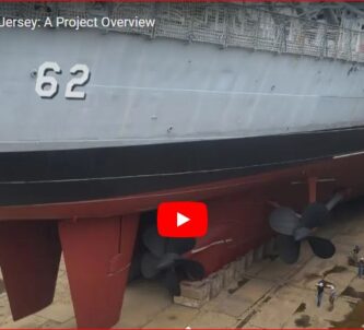 Battleship in dry-dock video poster image