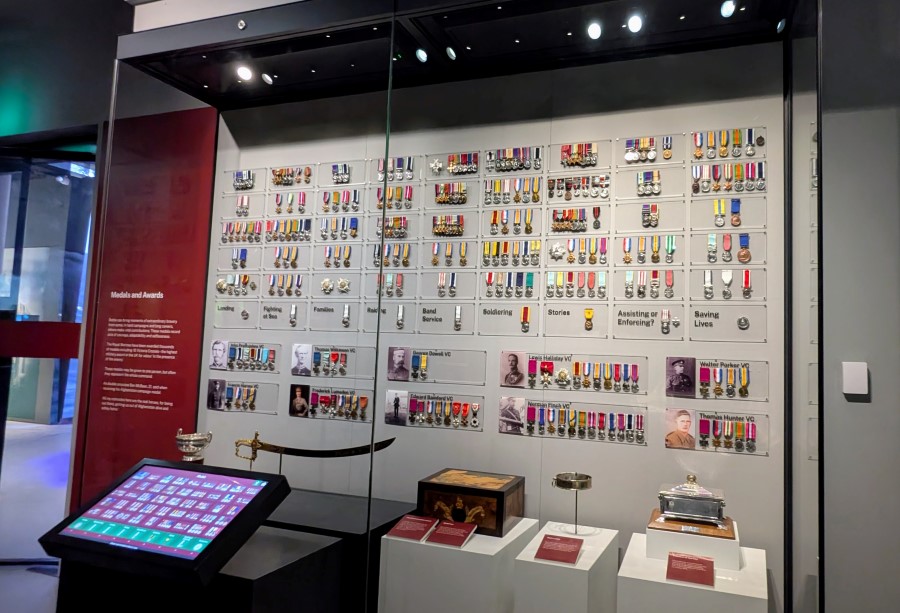 Display board of medals