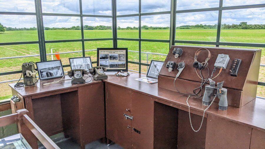 Telephones and equipment in the Visual Control Room on the roof