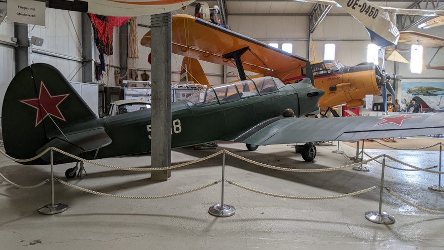 Small green 2-seat trainer aircraft