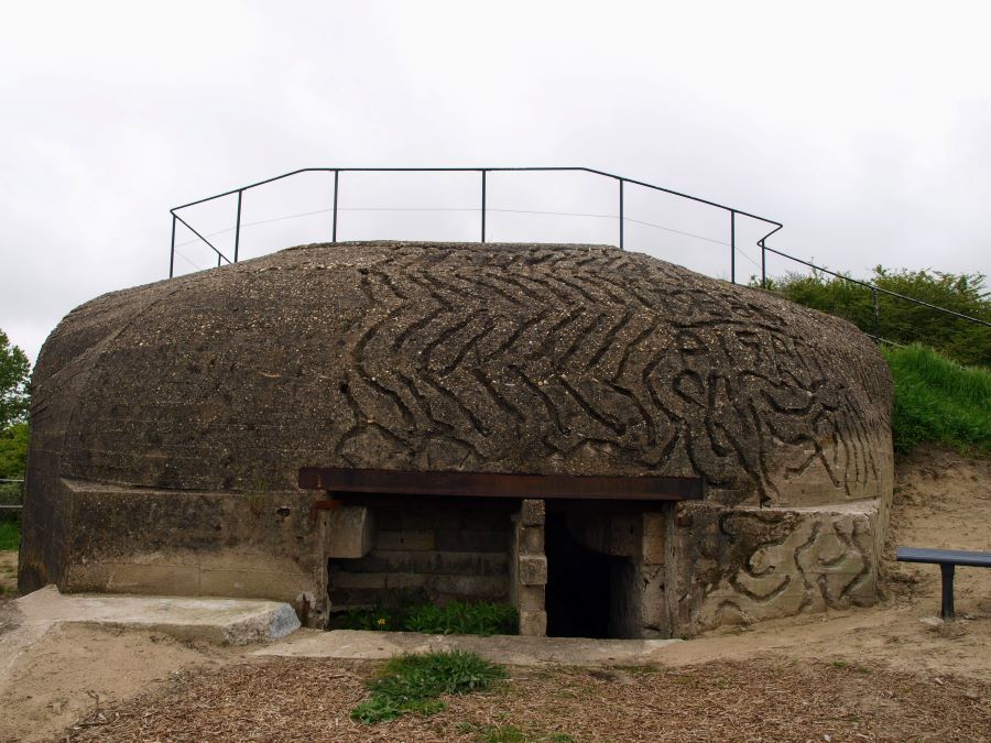 Dark concrete anti tank bunker at Fort des Dunes