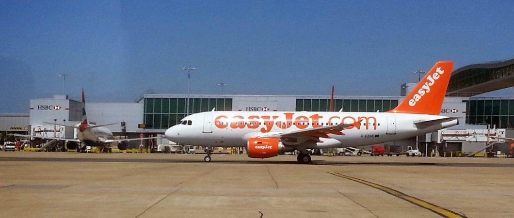 an easyJet airliner on the tarmac at Gatwick